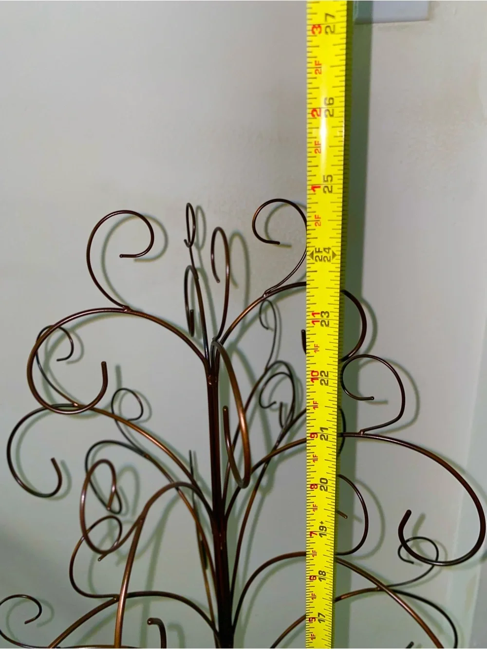 Holiday Ornament Metal Scroll Tree For Ornaments Display. H 24”. W 14”.